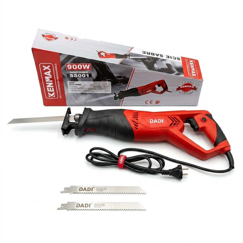 Scie Sabre Filaire KENMAX 900W - Haute Performance (Modèle SS001) + 3 Lames Incluses