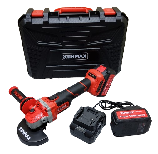 Meuleuse d’Angle Sans Fil KENMAX 20V – Outil Professionnel avec Batterie 4000mAh, Chargeur et Mallette