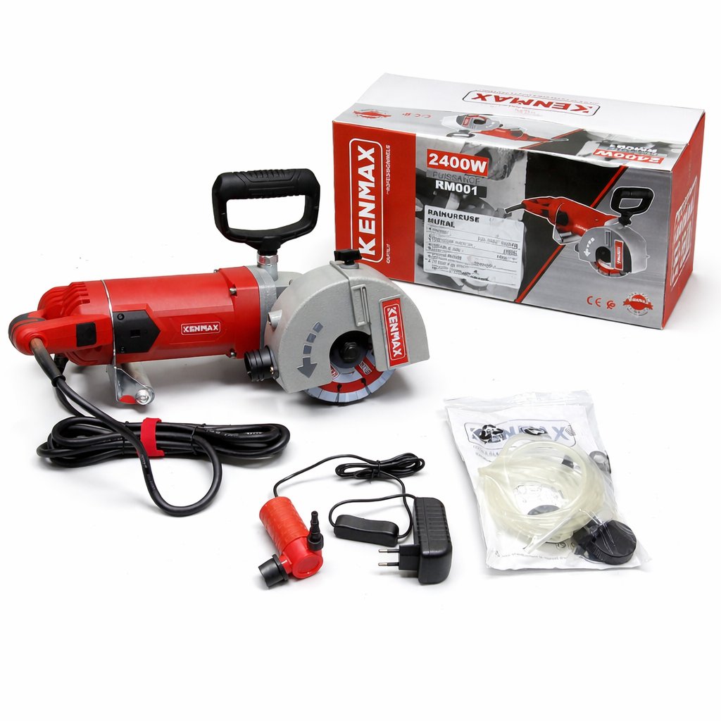 Rainureuse Murale KENMAX 2400W – Machine de Rainurage Professionnelle avec Accessoires