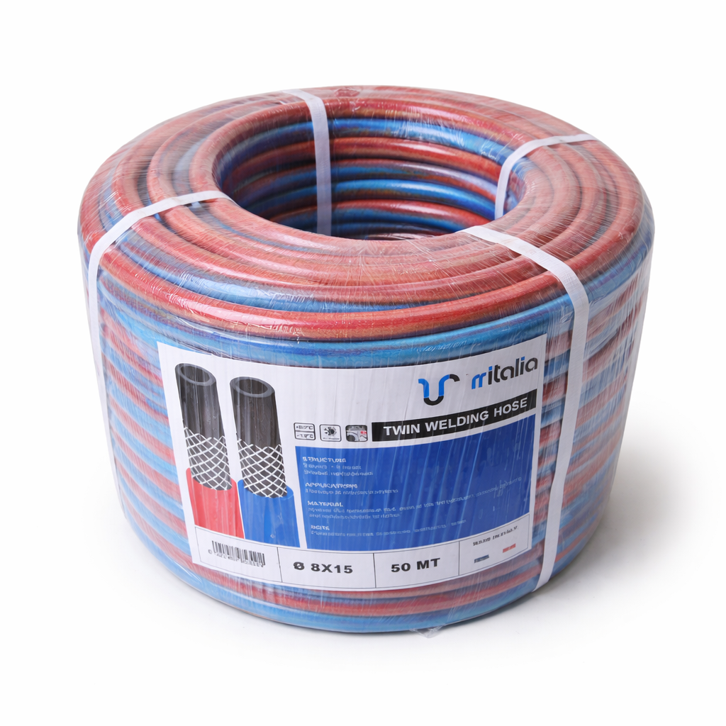 Tuyau Double Soudure Ritalia 8x15 – Twin Welding Hose Haute Résistance (50m)