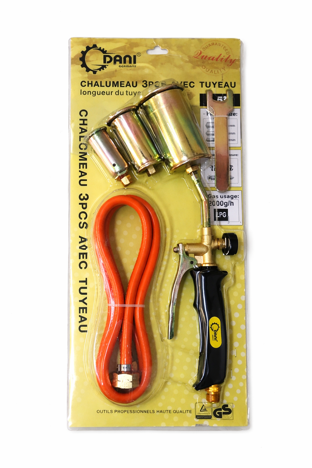 Kit Chalumeau 3 Pièces DANI avec Tuyau - Précision et Efficacité