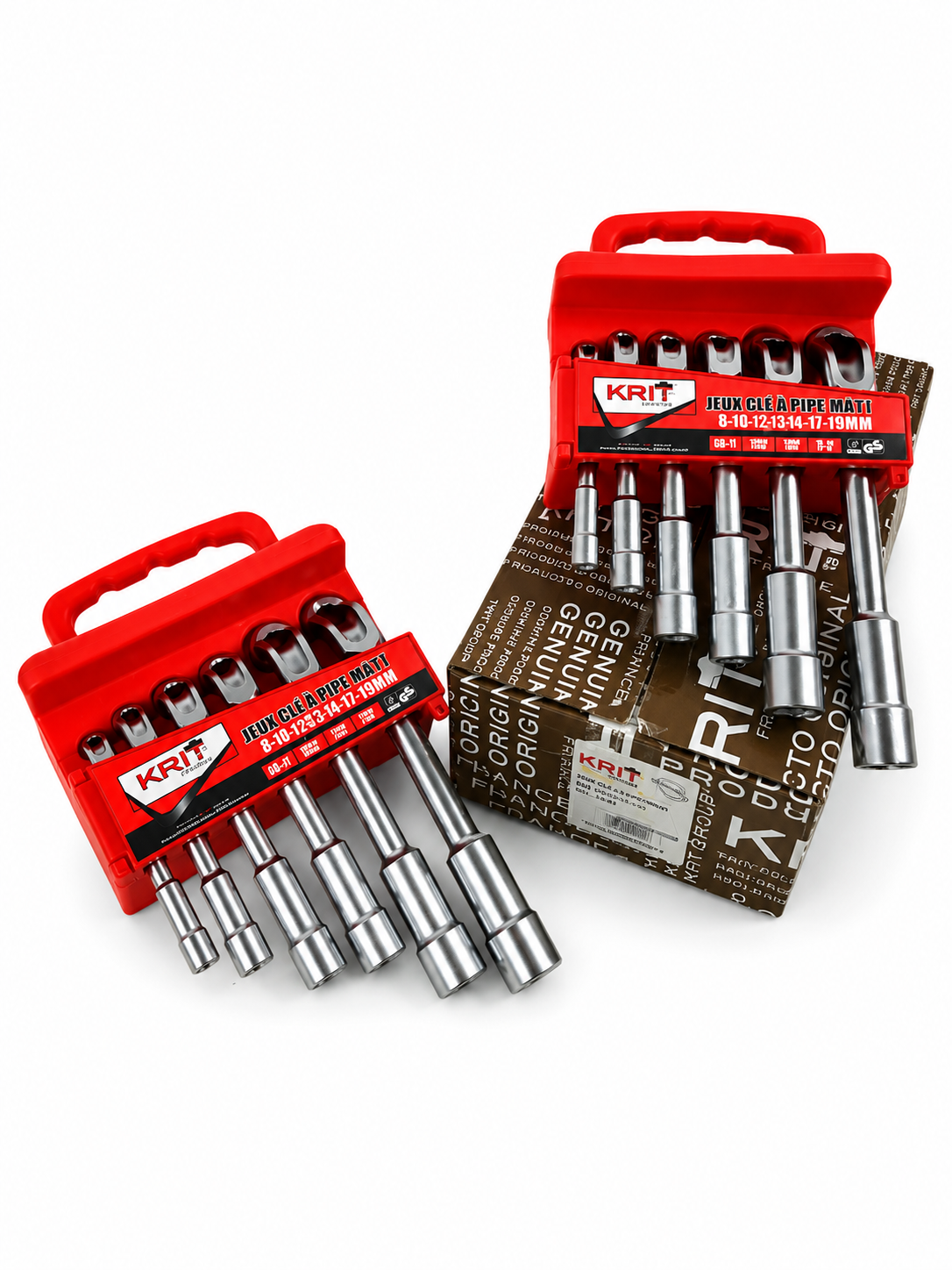 Jeu de Clés à Pipe Débouchées KRIT – 6 Pièces (8 à 19 mm) BOX 2 PSC