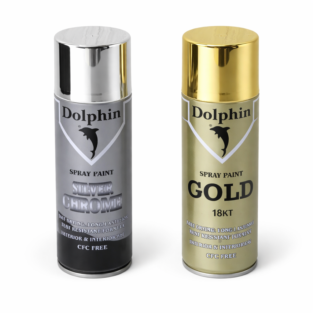 Peinture en Spray Dolphin - Silver Chrome & Gold 18KT