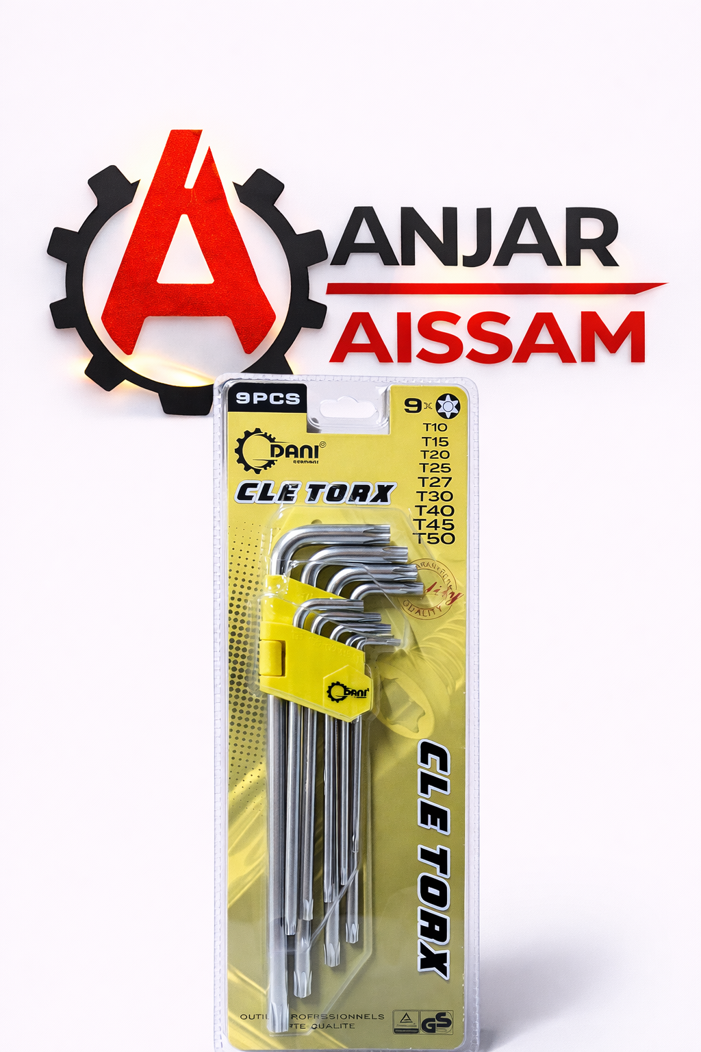 Jeu de Clés Torx DANI 9 Pièces – Set Professionnel T10 à T50 pour Mécanique et Bricolage