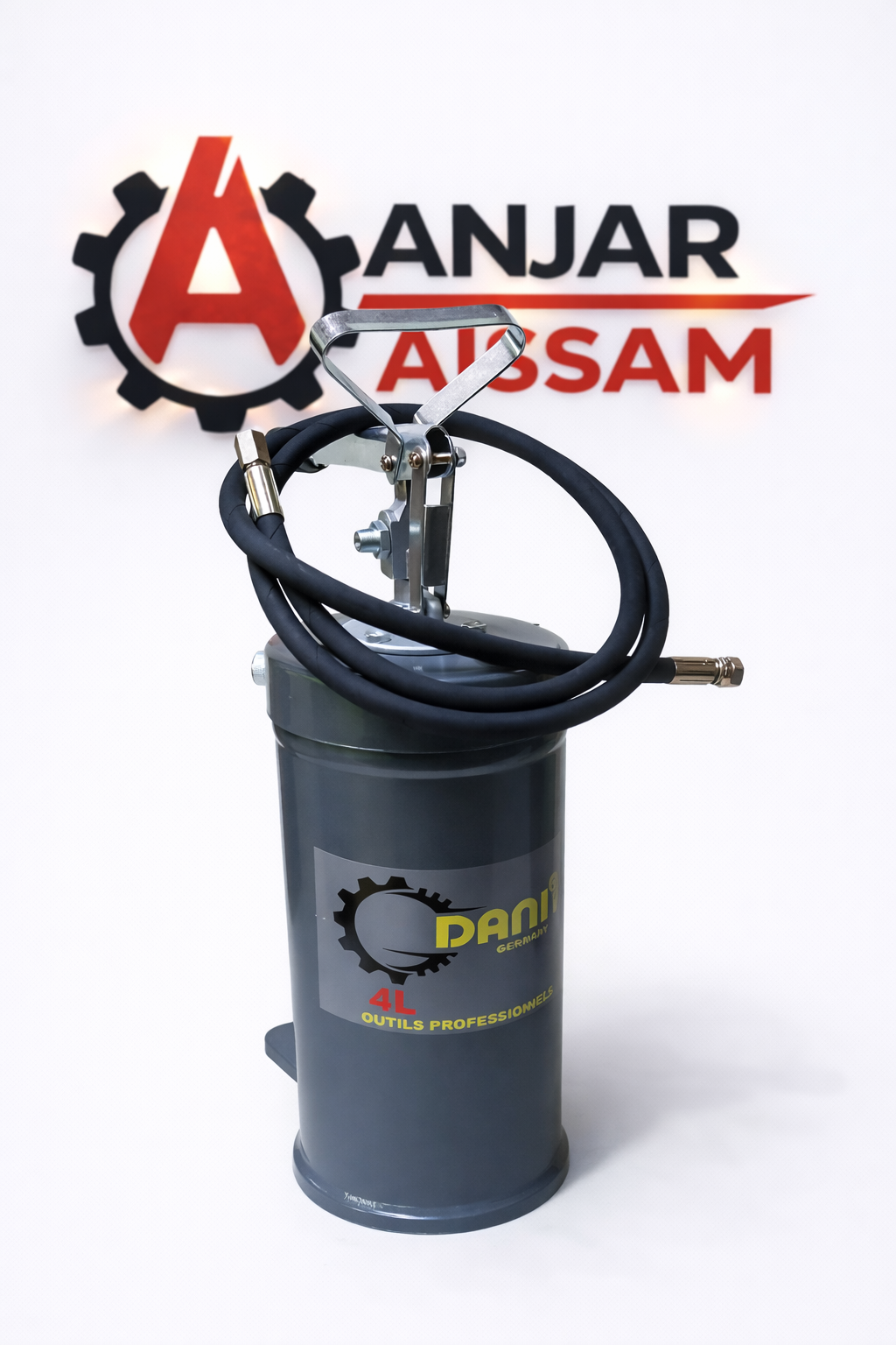 Pompe à Graisse Manuelle DANLG 4L – Pompe de Graissage Professionnelle avec Flexible 🔧