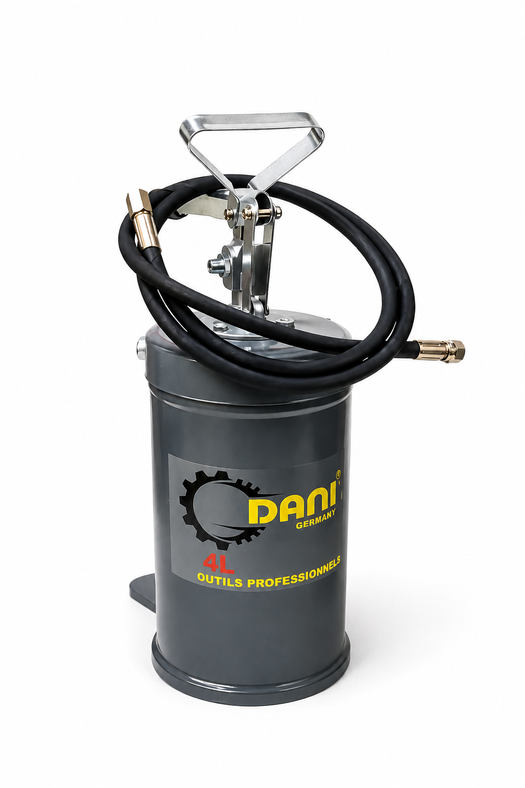 Pompe à Graisse Manuelle DANLG 4L – Pompe de Graissage Professionnelle avec Flexible 🔧