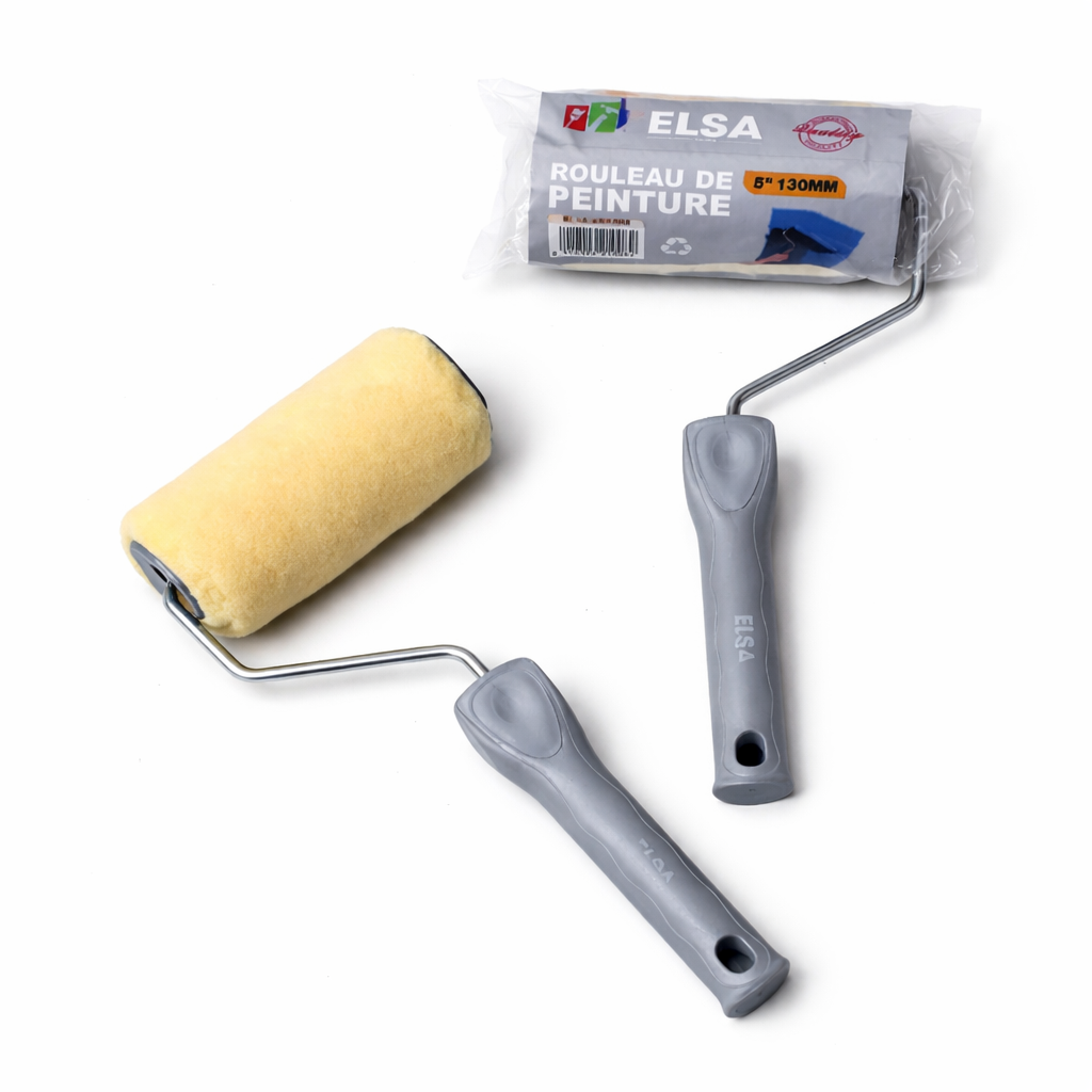 Rouleau de Peinture ELSA 130mm – Mousse Haute Finition avec Manche Ergonomique