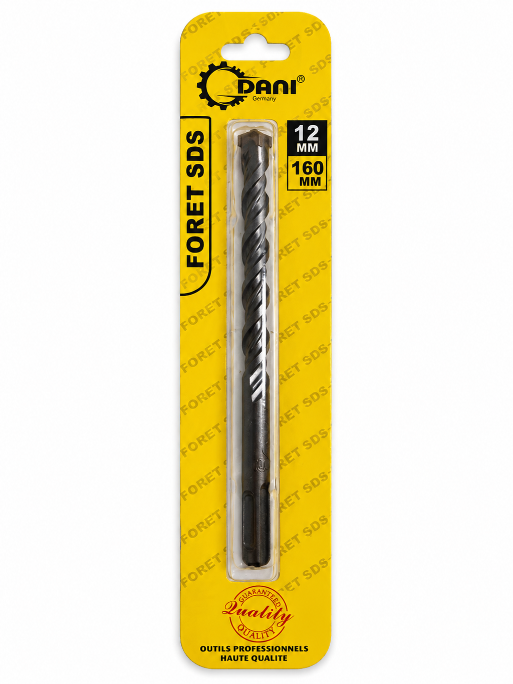 Foret SDS Plus DANI 12-160 mm – Pour Béton, Brique et Pierre – Disponible en 12 MM