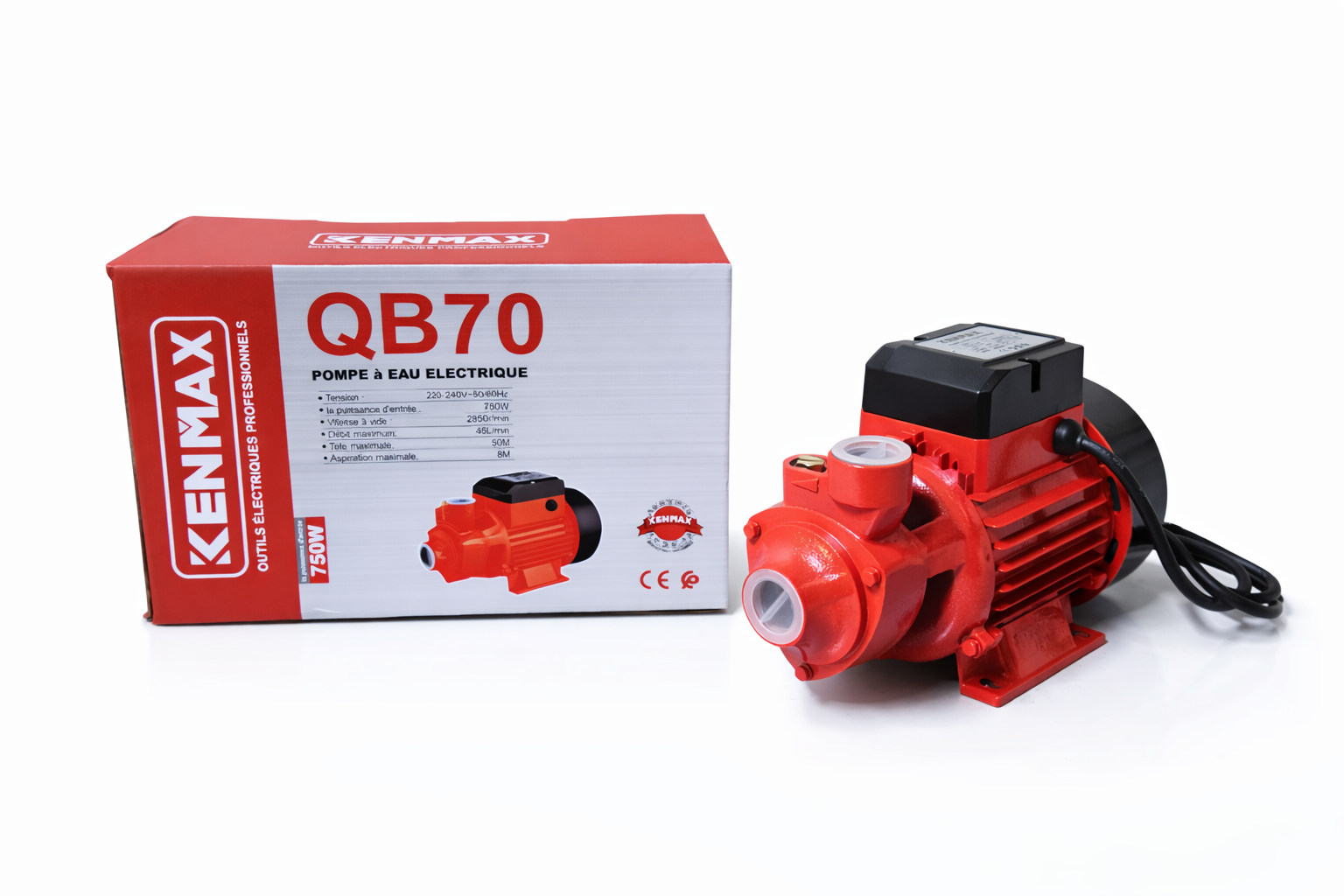 Pompe à Eau Électrique KENMAX QB70 – 750W Haute Performance pour Maison & Jardin