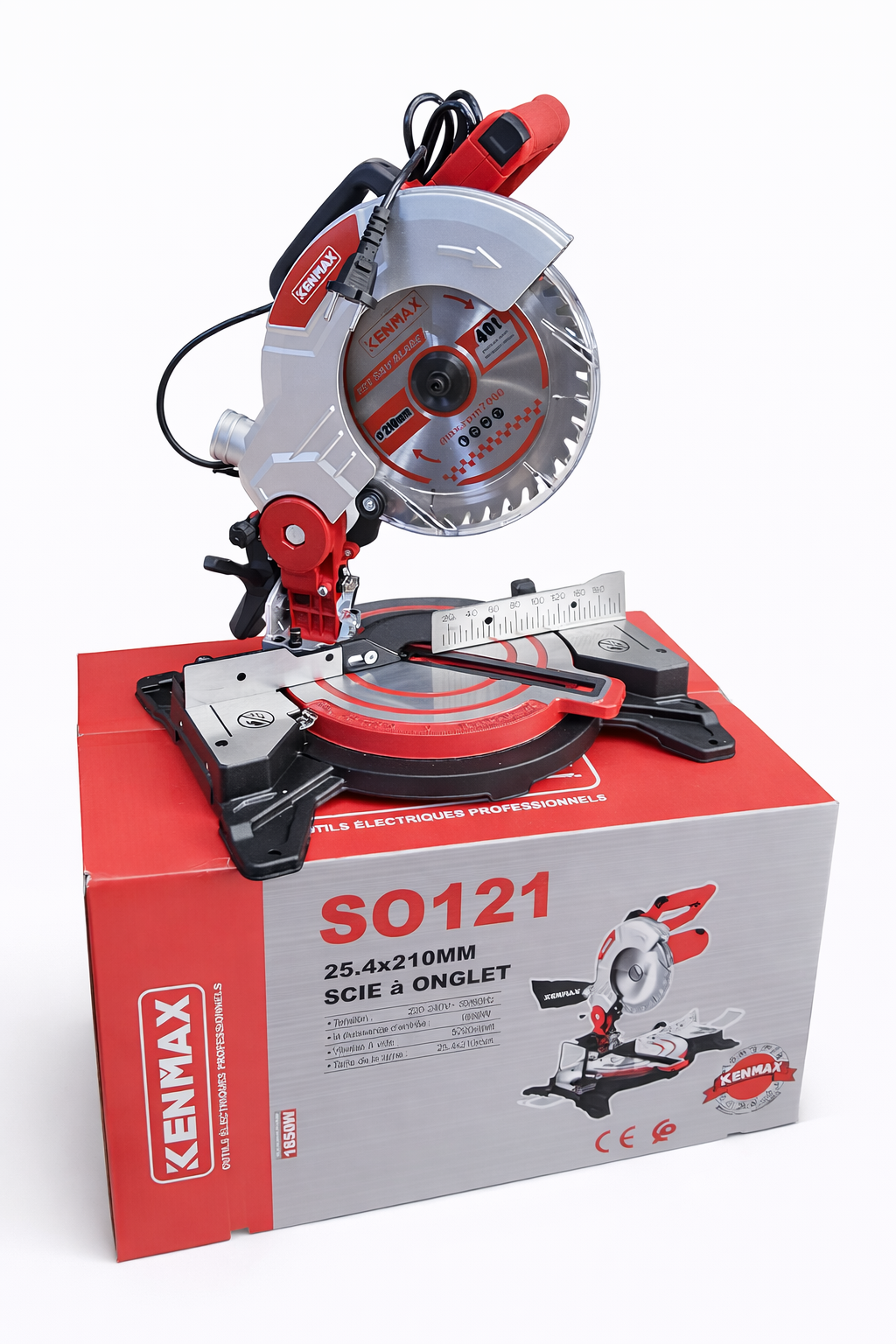 Scie à Onglet KENMAX SO121 – 210mm 1650W Coupe Précise Multi-Angles