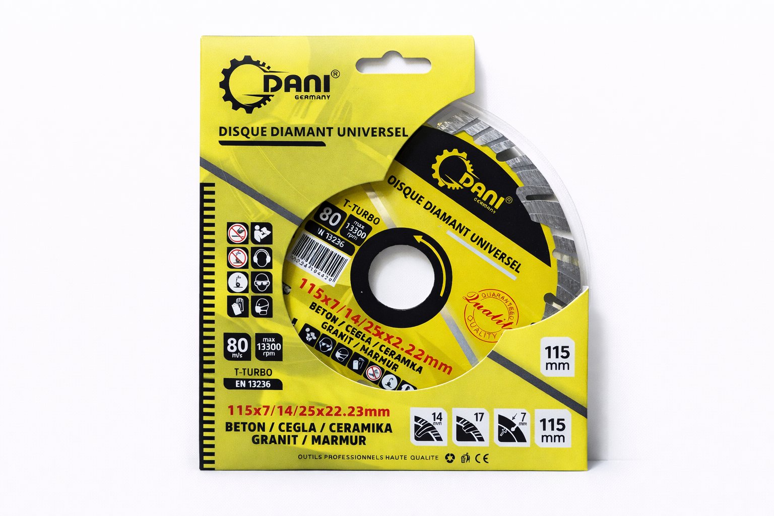 Disque Diamant Universel DANI – Lame Turbo Haute Performance Multi-Matériaux (115mm / 230mm)
