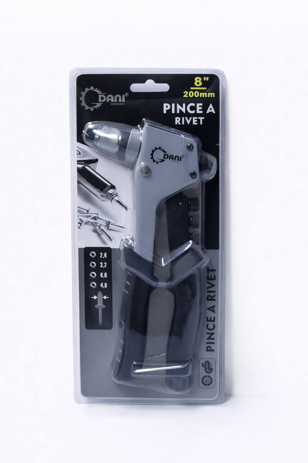 Pince à Rivet DANI 8" (200 mm) – Riveteuse Manuelle Multi-Tailles