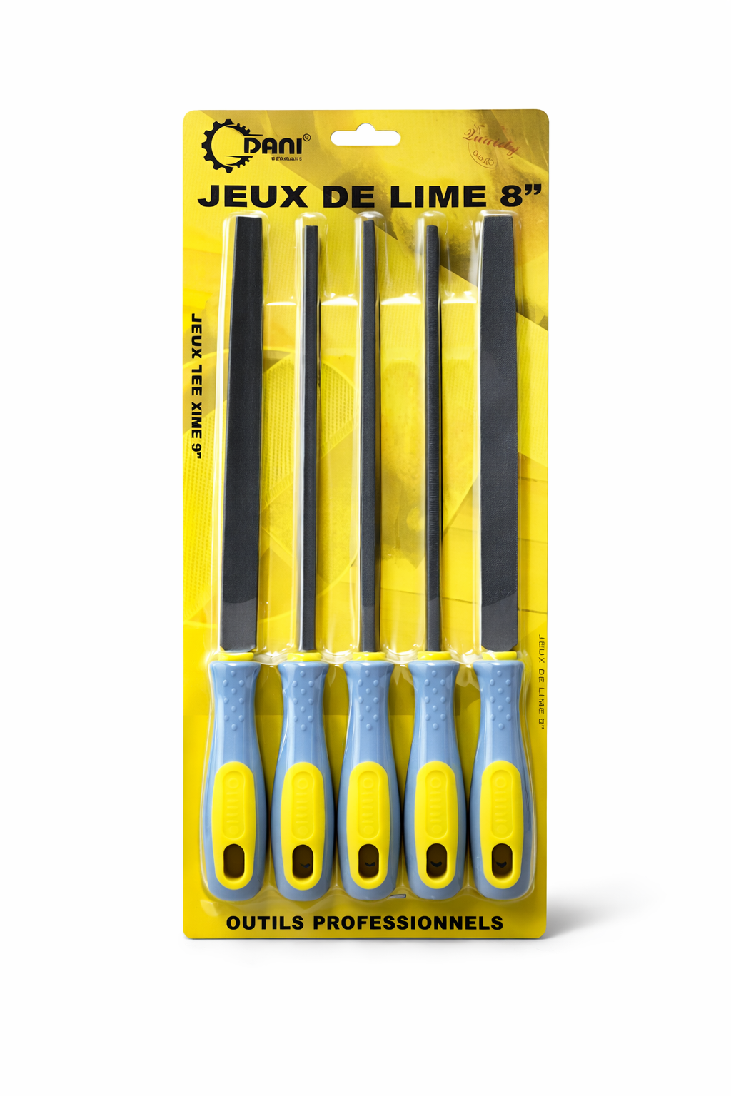 Jeu de Limes DANI 8" – Set de Limes Professionnelles Multi-Formes (5 Pièces)