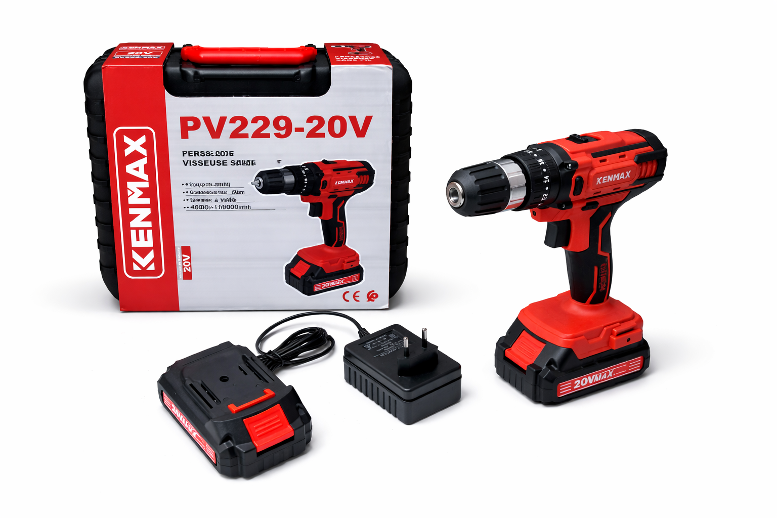 Perceuse Visseuse Sans Fil KENMAX PV229 20V – Puissance & Précision Pro avec Batterie