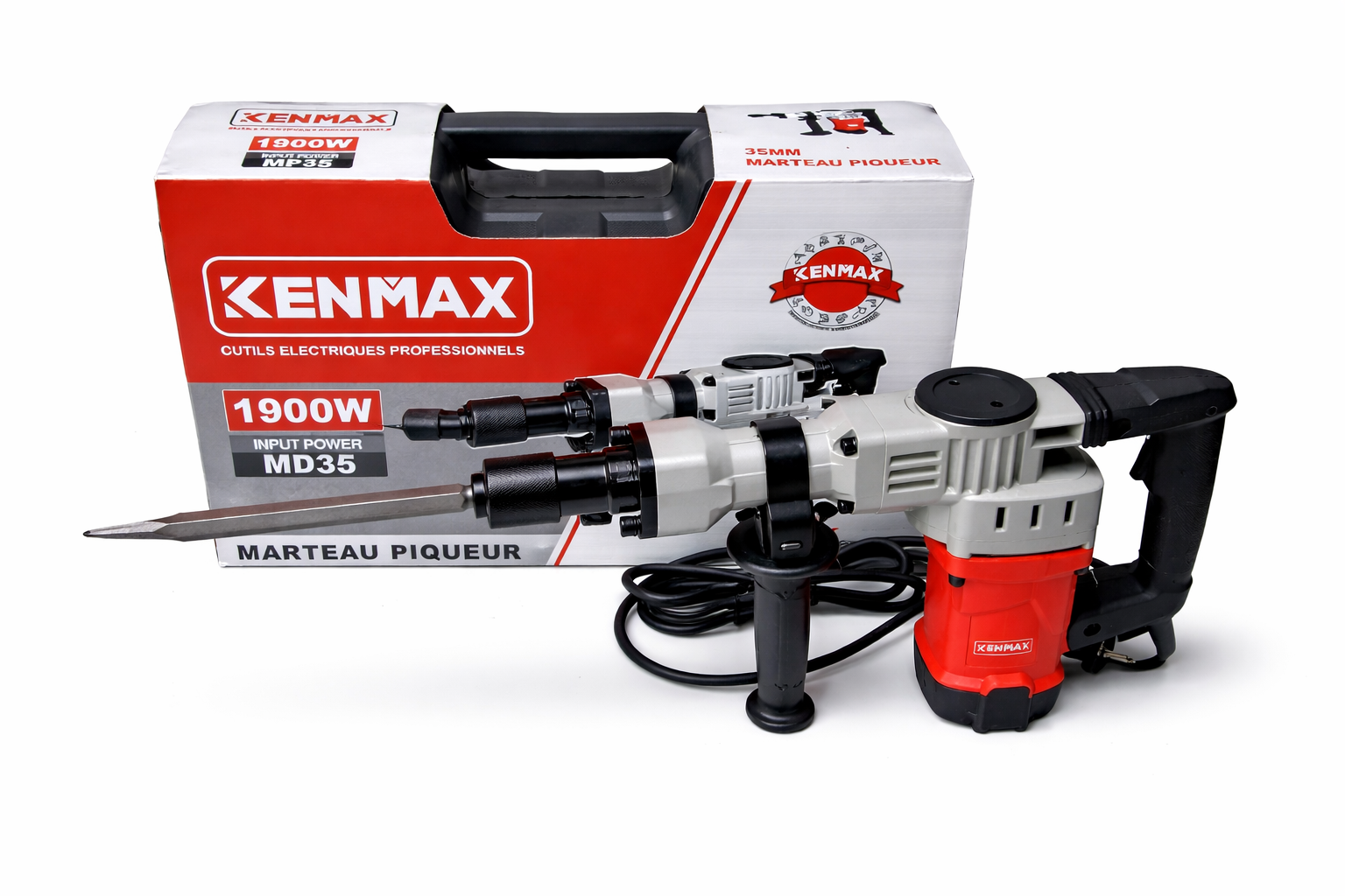 Marteau Piqueur Électrique KENMAX MD35 1900W – Puissance Extrême pour Travaux Lourds