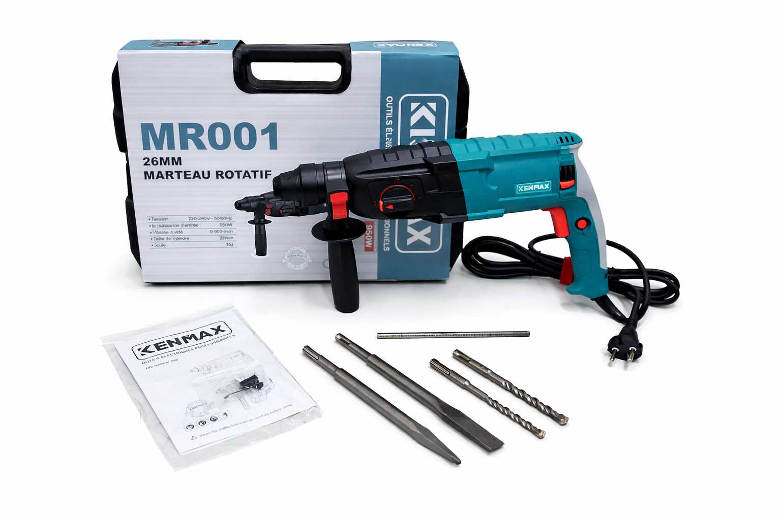 Marteau Rotatif 26mm KENMAX MR001 avec Coffret et Accessoires 🔧
