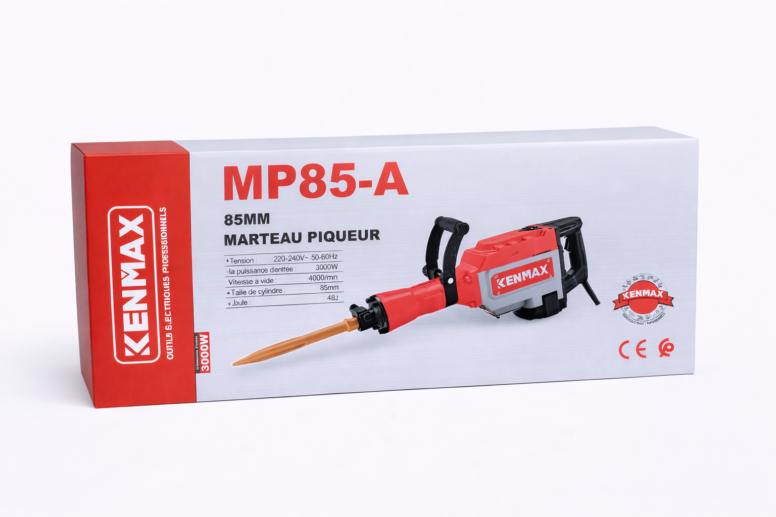 Marteau Piqueur KENMAX MP85-A 3000W – Démolition Professionnelle Haute Puissance (85mm)