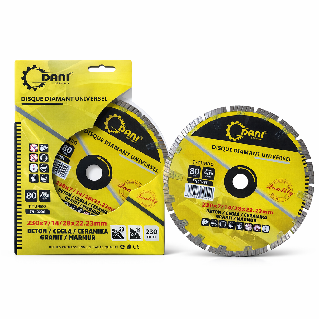 Disque Diamant Universel DANI – Lame Turbo Haute Performance Multi-Matériaux (115mm / 230mm)