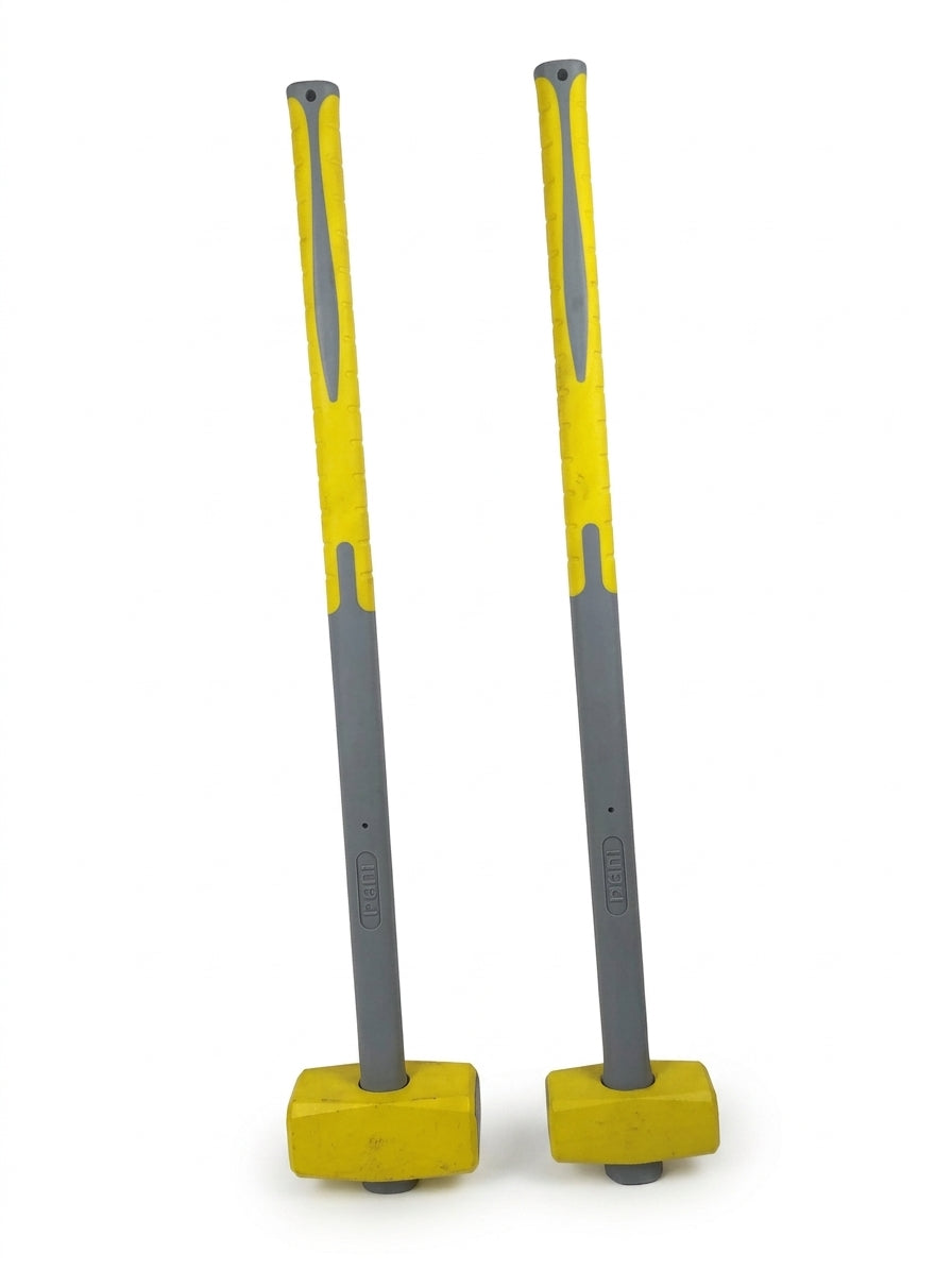 Duo de Masses d'Abattage Professionnelles  3kg– Manches Ergonomiques Antidérapants Jaune et Gris