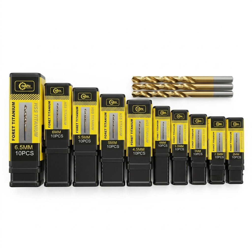 Forets HSS Titanium Ø2 mm – Coffret 10 pièces par diamètre | DANI