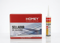 Silicone Acétique HOMEY 650 TRANSPARANT  – Mastic d'Étanchéité 280 g Carton de 24 cartouches