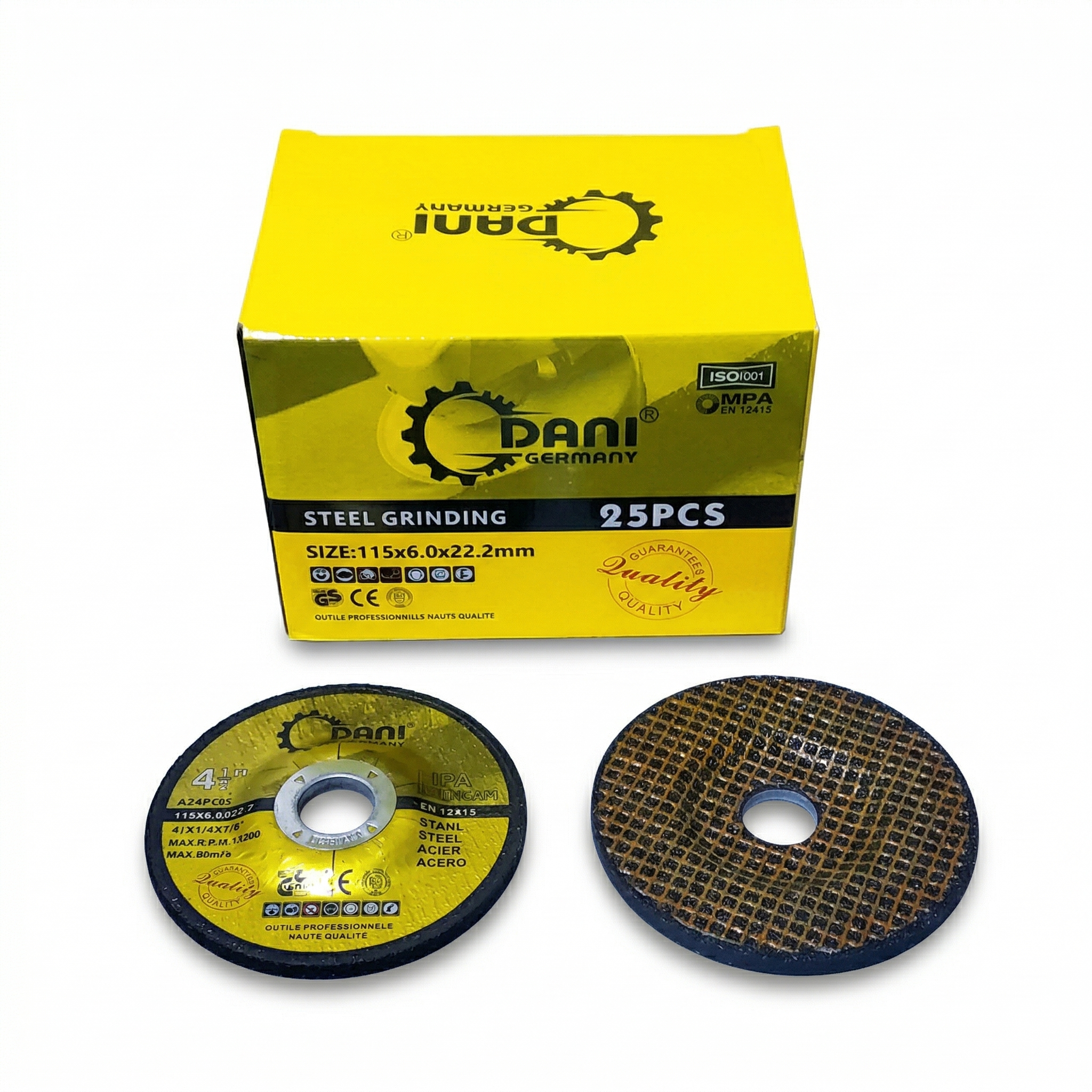 Disques à Meuler DANI 115mm – Pack 25PCS pour Métal & Acier