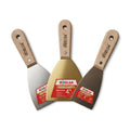 Lot de 3 Spatules / Grattoirs en Acier Inoxydable ZELSA – Manches en Bois Ergonomiques (2", 3", 4")