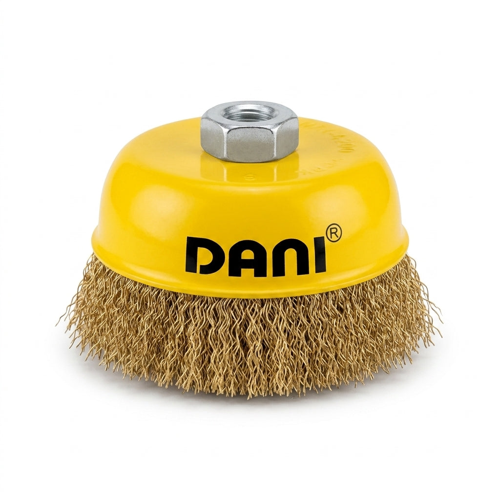 Brosse Soucoupe laiton à Fils Ondulés pour Meuleuse – DANI 3*75