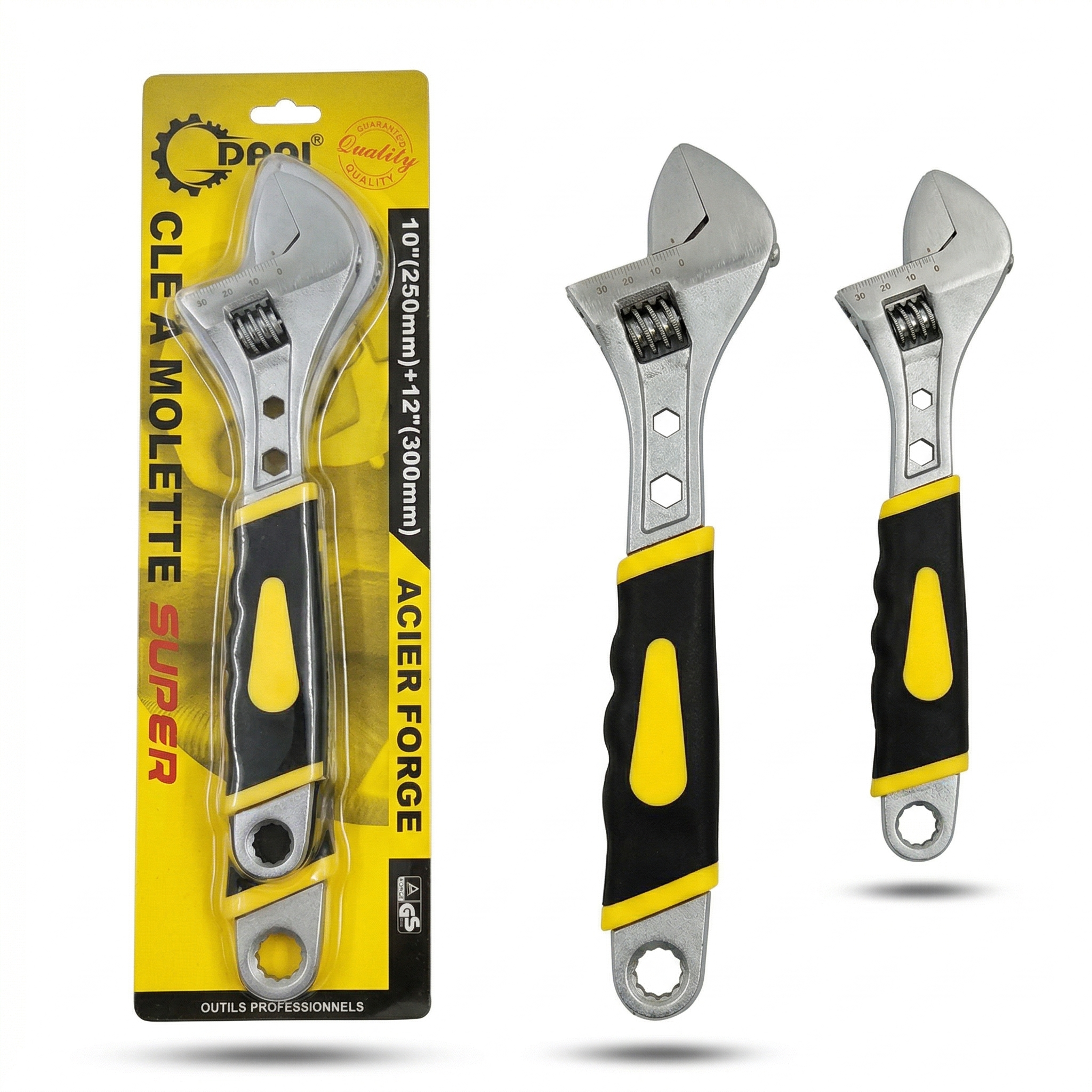 Clé à Molette Réglable DANI 10" & 12" – Clé Universelle en Acier Forgé