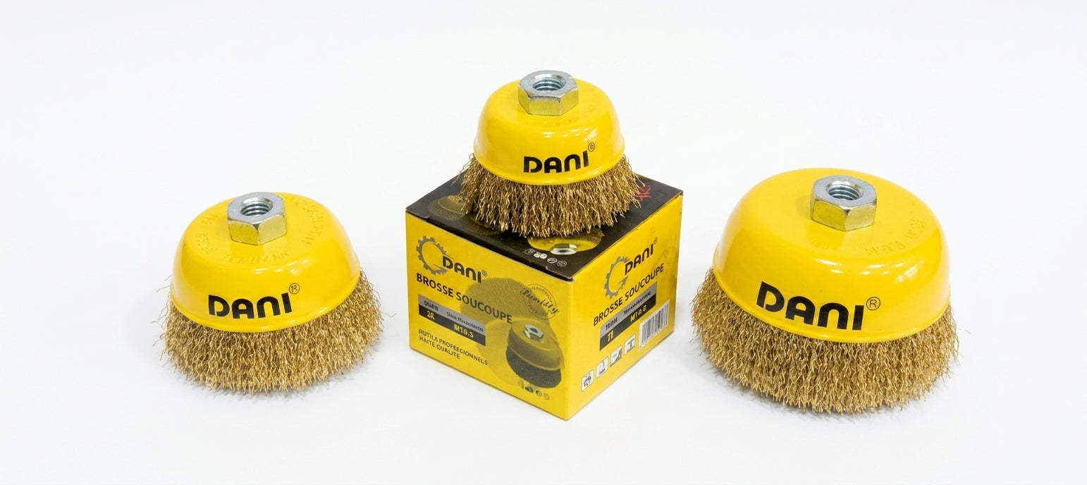 Brosse Soucoupe Métallique DANI pour Meuleuse – Décapage & Nettoyage du Métal 125MM