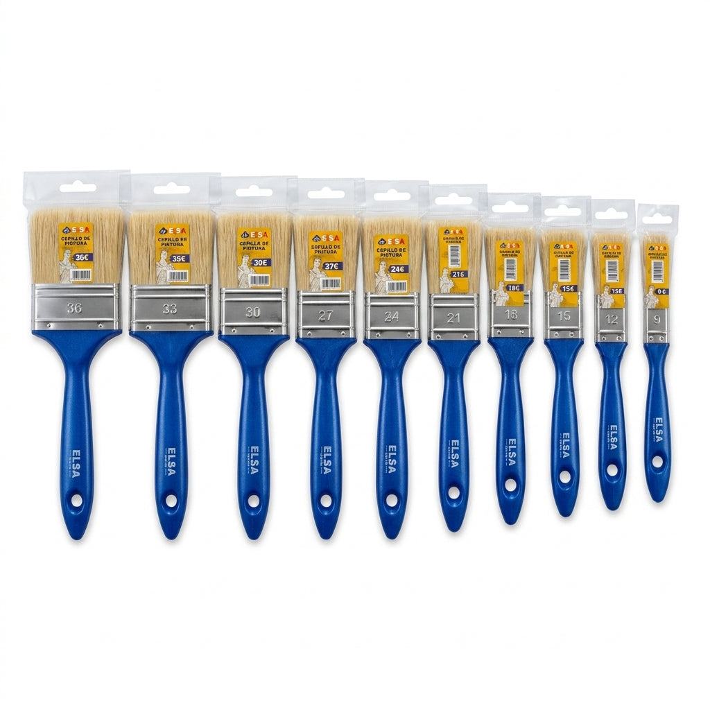 Jeu de Pinceaux Plat de Peinture Professionnels ELSA – Lot de 10 Tailles (N° 21 )