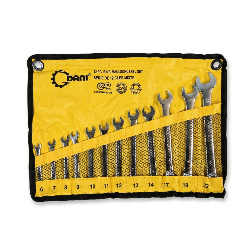 Jeu de 12 Clés Mixtes en Trousse Roulante – DANI (6 à 22 mm)