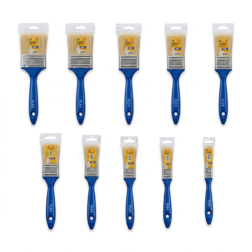 Jeu de Pinceaux Plat de Peinture Professionnels ELSA – Lot de 10 Tailles (N° 21 )