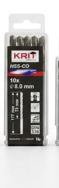 Forets HSS-Co KRIТ – Coffret 10 pièces Ø8 mm