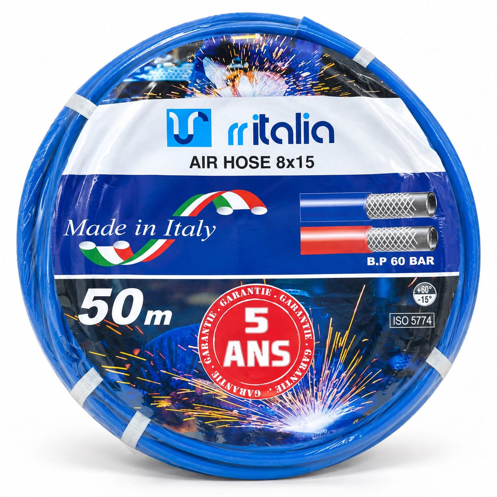 TUYAU d’Air RITALIA 8×15 – 50 mètres | Made in Italy 🇮🇹