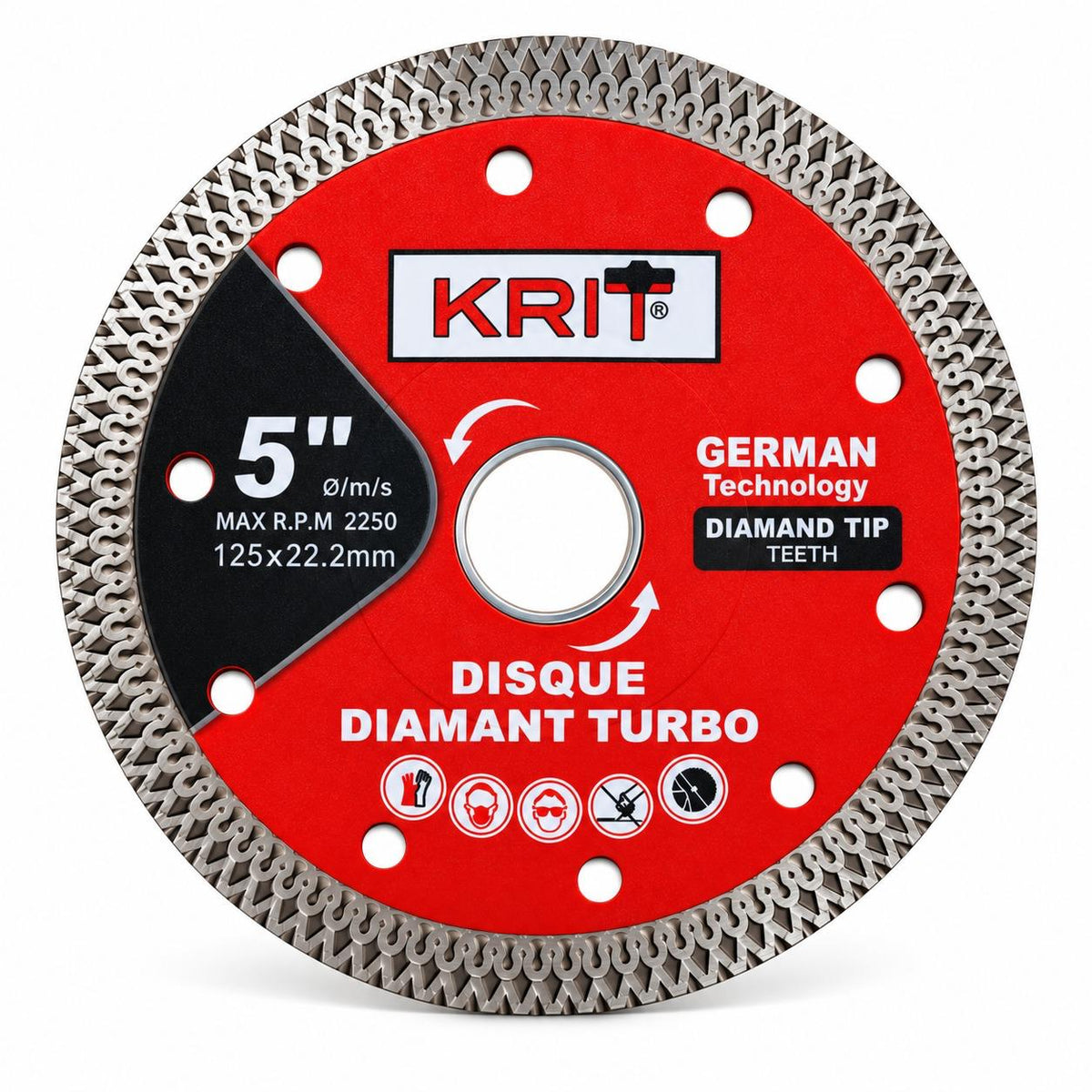 Disque Diamant Turbo KRIT 125 mm – Coupe Rapide & Précise