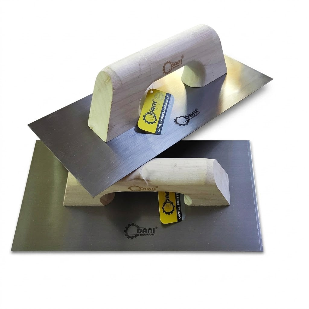 Lot de 2 Plâtoirs Professionnels DANI - Manche Bois - Acier Inoxydable